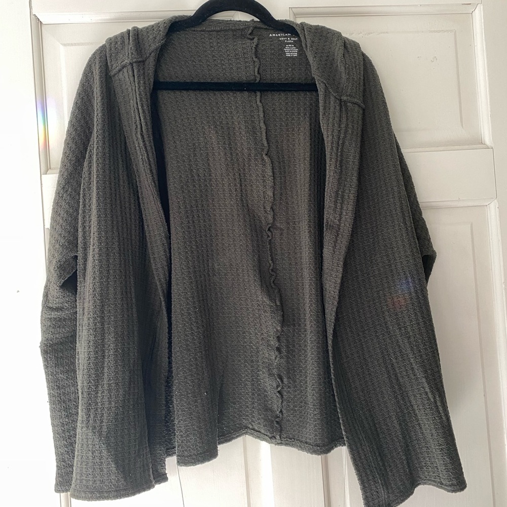 Green Hooded Cardigan American Eagle
